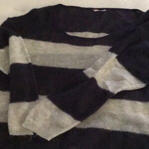 Striped Navy and White Women's Sweater